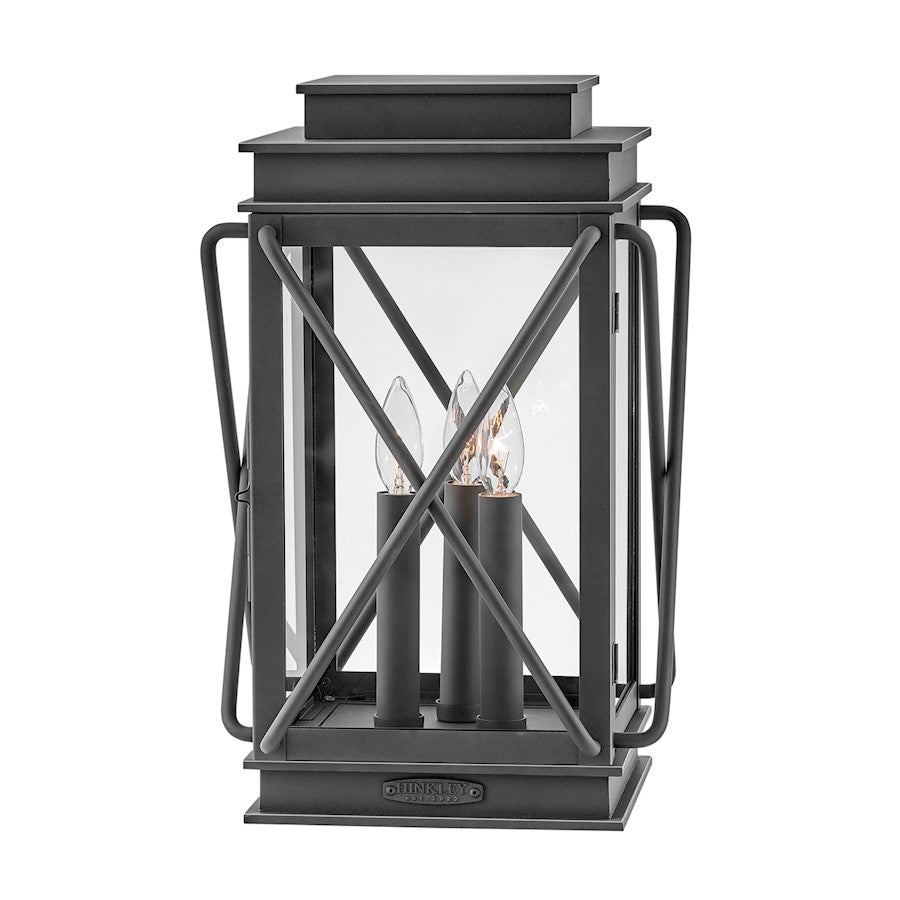 Hinkley Lighting Montecito 3 Light 18" Outdoor Pier Mount, Black - 11197MB