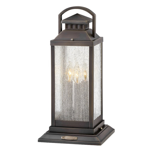 Hinkley Lighting 3 Light Revere Outdoor Pier Mount, Blackened Brass