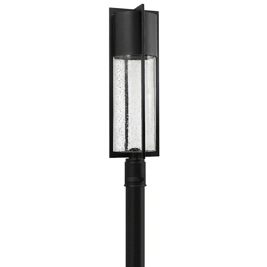 Hinkley Lighting Shelter 1 Light Outdoor Post Mount, Black/Seedy - 1321BK-LV