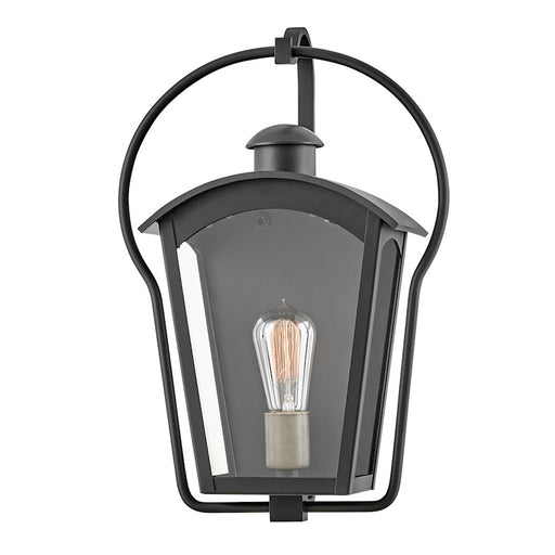Hinkley Lighting Yale 1 Light Outdoor Small Wall Sconce, Black/Clear - 13300BK