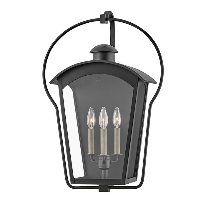 Hinkley Lighting Yale 3 Light Outdoor Large Wall Sconce, Black/Clear - 13303BK