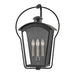 Hinkley Lighting Yale 3 Light Outdoor Large Wall Sconce, Black/Clear - 13303BK