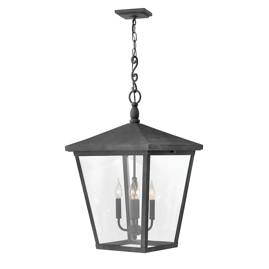 Hinkley Lighting 4 Light Trellis Outdoor Hanging Light, Aged Zinc