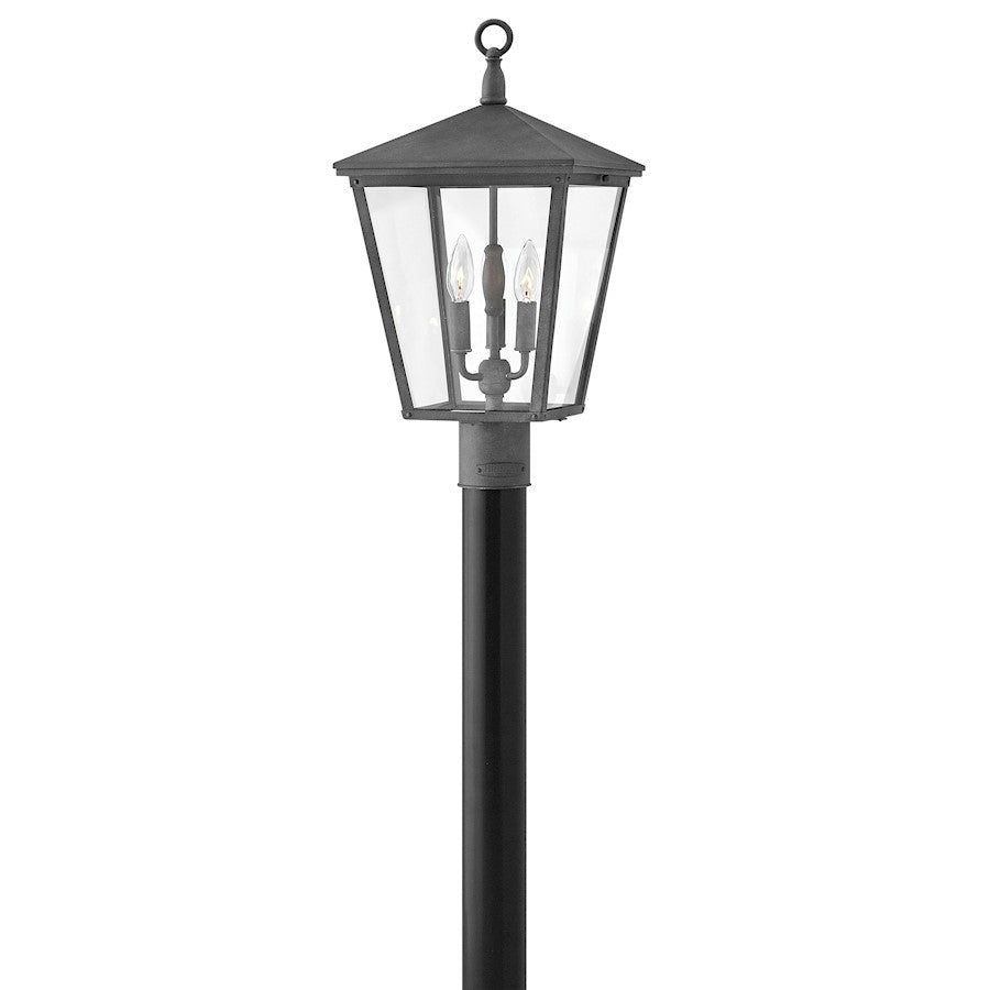 Hinkley Lighting 3 Light Trellis Outdoor Post Top/ Pier Mount, Aged Zinc