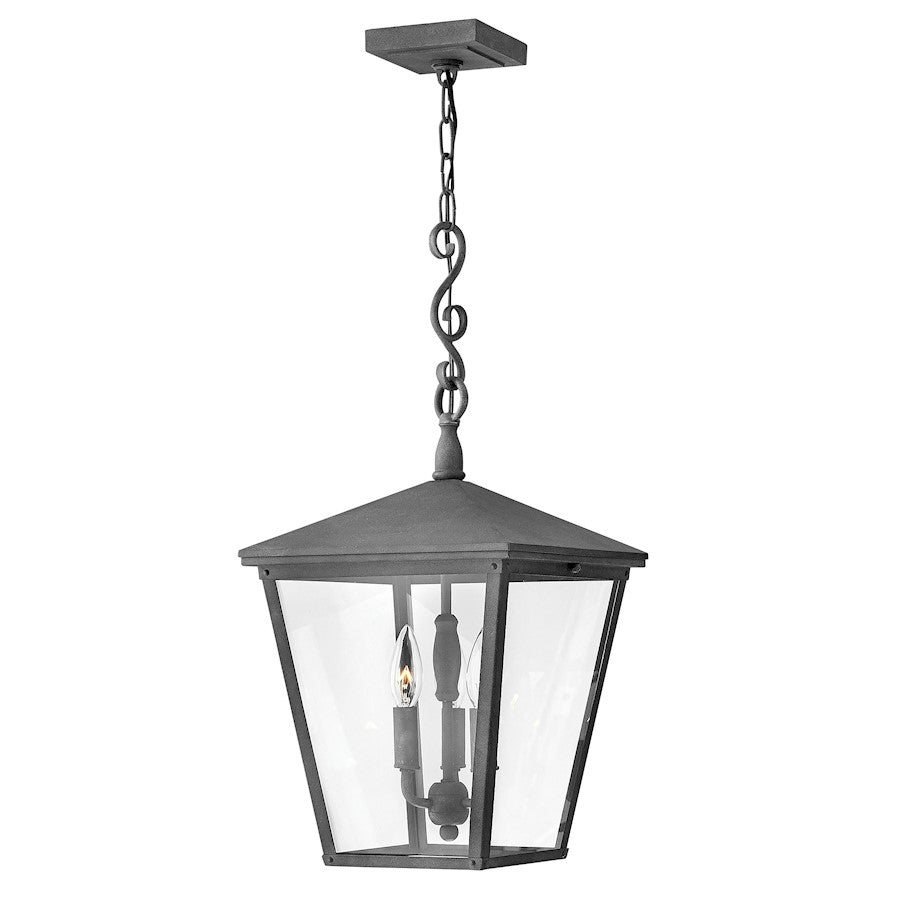 Hinkley Lighting 3 Light Trellis Outdoor Hanging Light, Aged Zinc