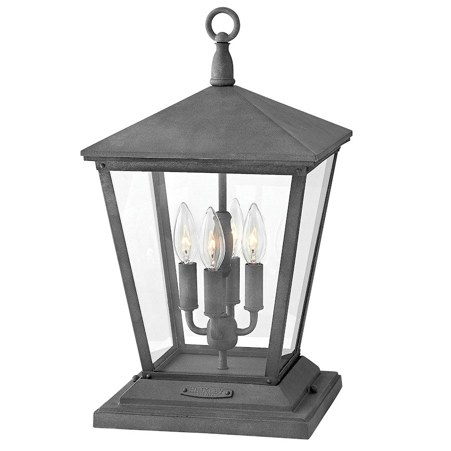 Hinkley Lighting 4 Light Trellis Outdoor Post Top/ Pier Mount, Aged Zinc