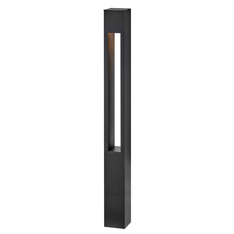 Hinkley Lighting Atlantis 1 Light Square Large Bollard, SBK/Etched - 15602SK