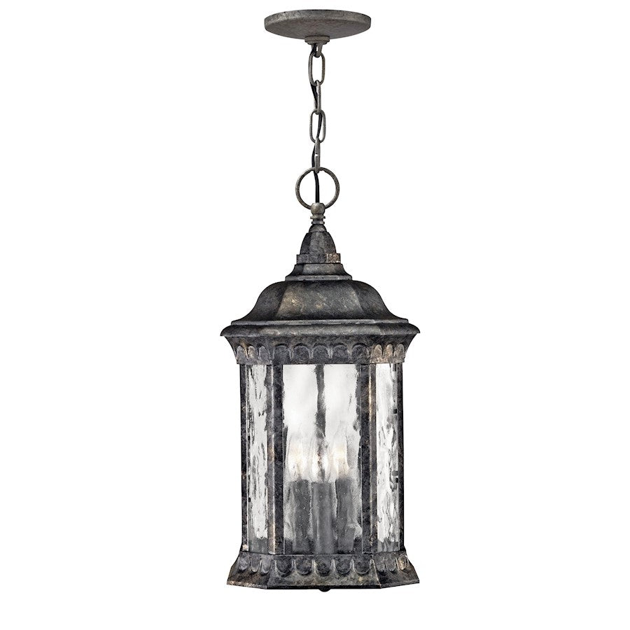 Hinkley Lighting Regal 3 Light Outdoor Hanging, Black Granite