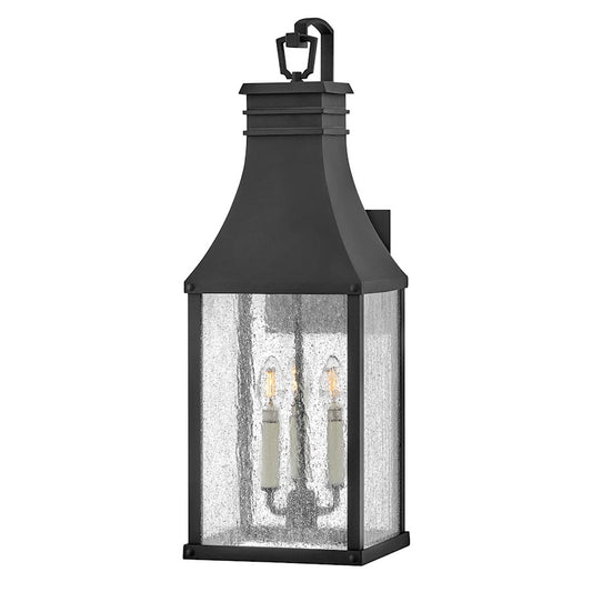 Hinkley Lighting Beacon Hill 3 Light Outdoor LG Wall Mount, Black/Seed - 17465MB