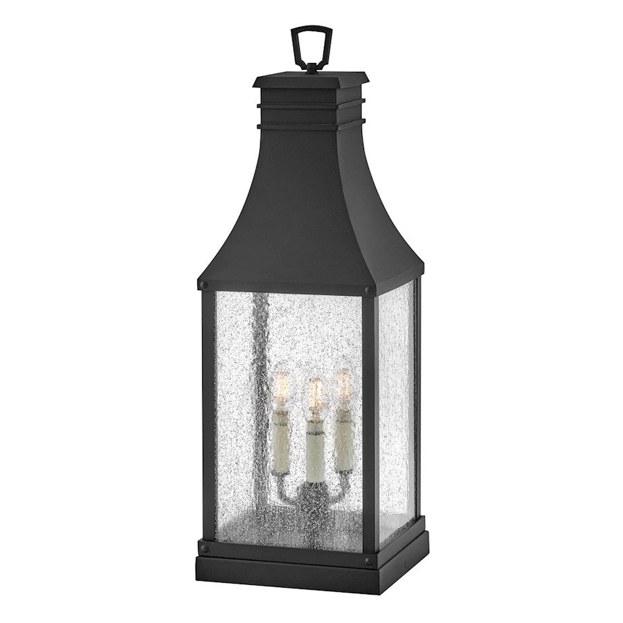 Hinkley Lighting Beacon Hill 3 Light Outdoor LG Pier Mount, Black/Seed - 17467MB