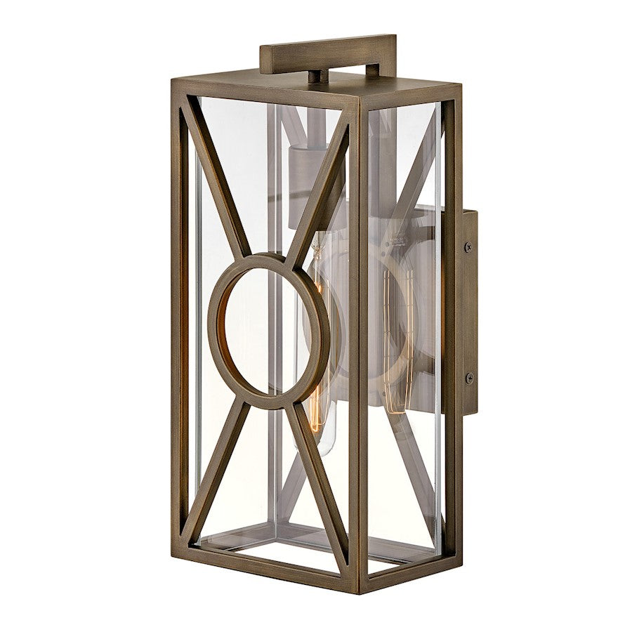 Hinkley Lighting Brixton Outdoor 1-LT Small Wall, Bronze/Clear Mitered - 18370BU