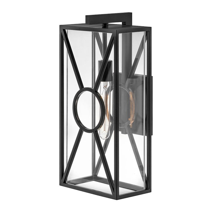 Hinkley Lighting Brixton Outdoor 1-LT Large Wall, Black/Clear Mitered - 18374BK