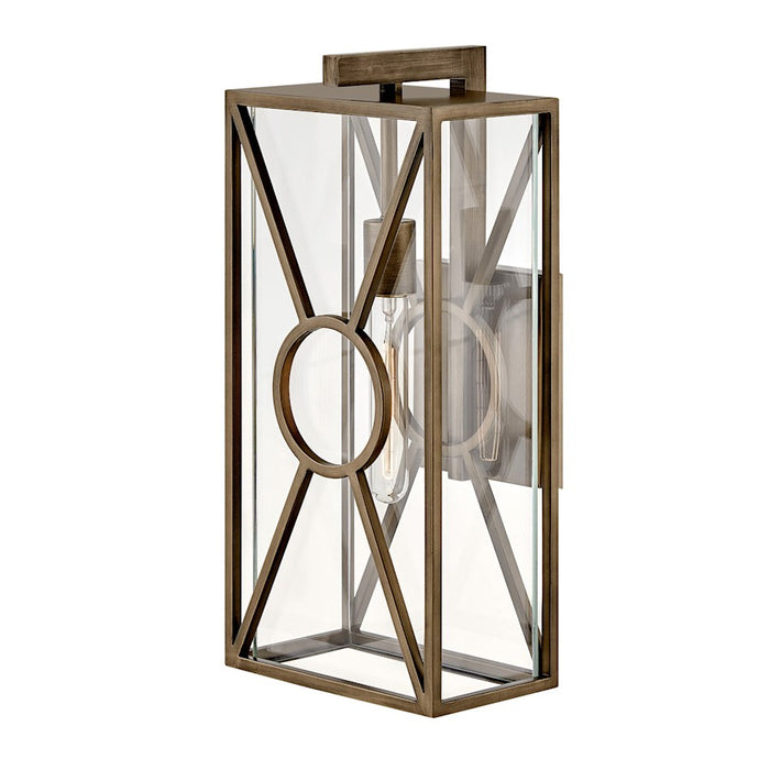 Hinkley Lighting Brixton Outdoor 1-LT Large Wall, Bronze/Clear Mitered - 18374BU