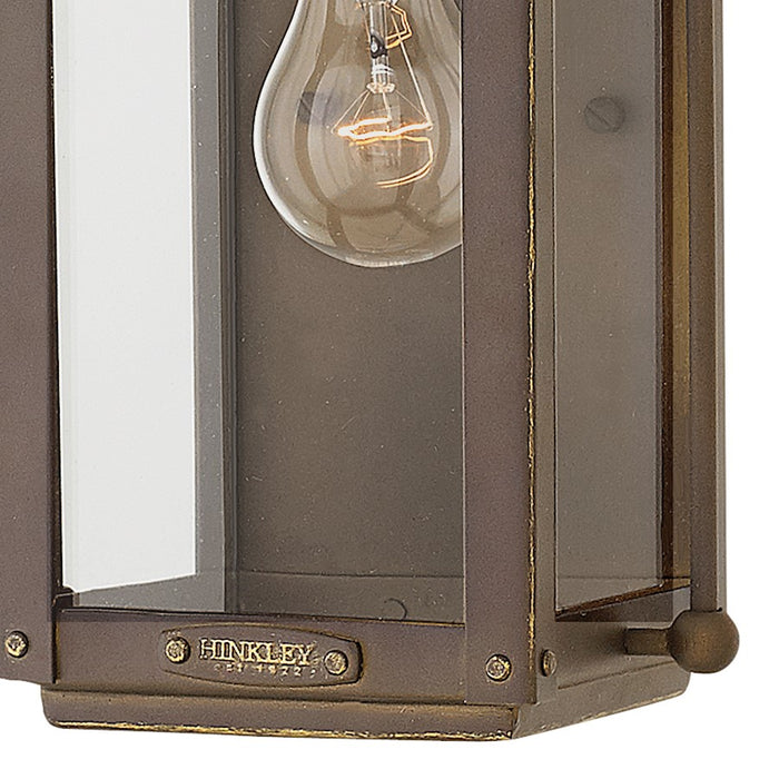 Hinkley Lighting Anchorage Outdoor 1 Light Wall Mount, Bronze/Clear