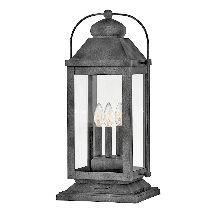 Hinkley Lighting Anchorage 3 Light Pier Mount Lantern, Aged Zinc