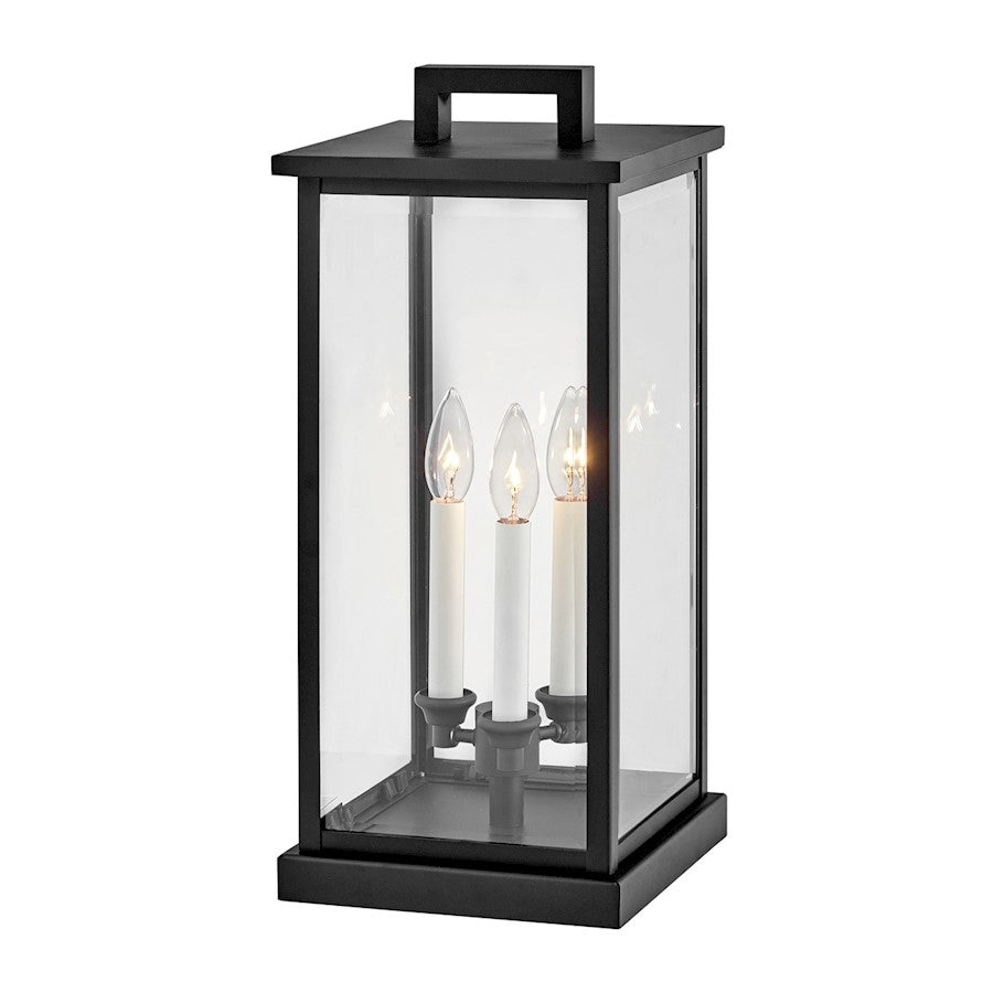 Hinkley Lighting Weymouth 3 Light Pier Mount, Black/Clear Beveled - 20017BK-LV