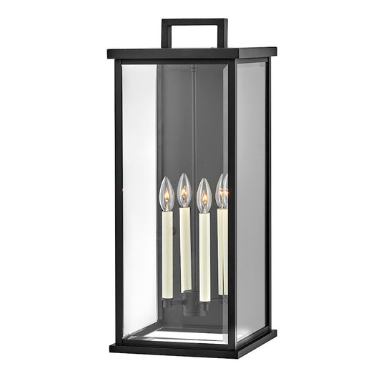 Hinkley Lighting Weymouth 4 Light Outdoor LG Sconce, BK/Beveled - 20018BK