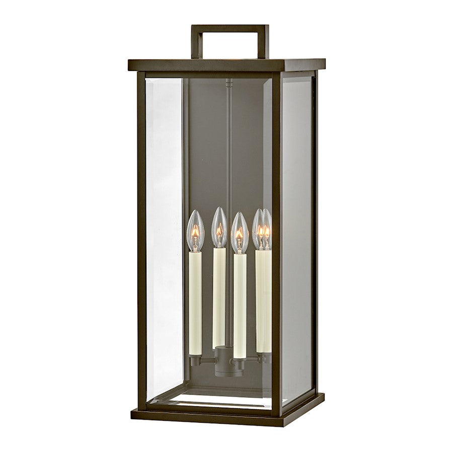 Hinkley Lighting Weymouth 4 Light Outdoor LG Sconce, Bronze/Beveled - 20018OZ