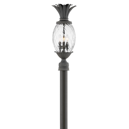 Hinkley Lighting 3 Light Plantation Outdoor Post Mount, Museum Black