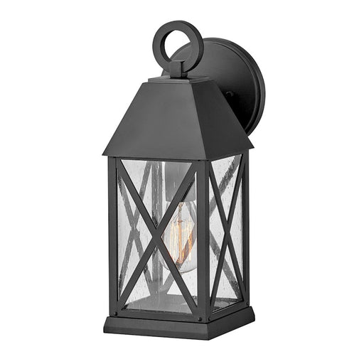 Hinkley Lighting Briar 1 Light Outdoor Small Sconce, Black/Clear Seedy - 23300MB