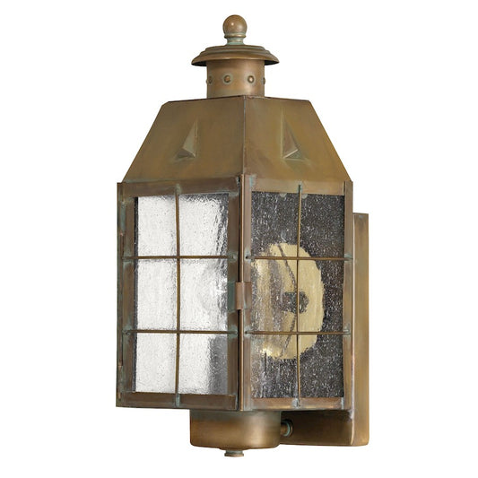 Hinkley Lighting Nantucket 1 Light Outdoor Sm Wall Mount, Aged Brass