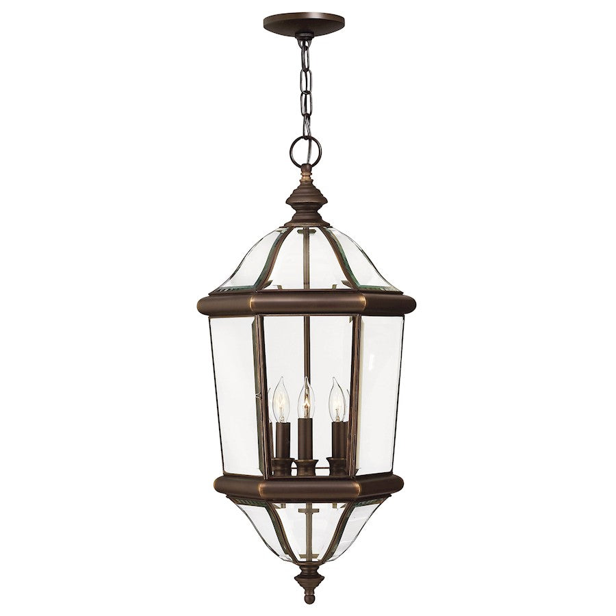 Hinkley Lighting Augusta 3 Light Outdoor Hanging, Copper Bronze