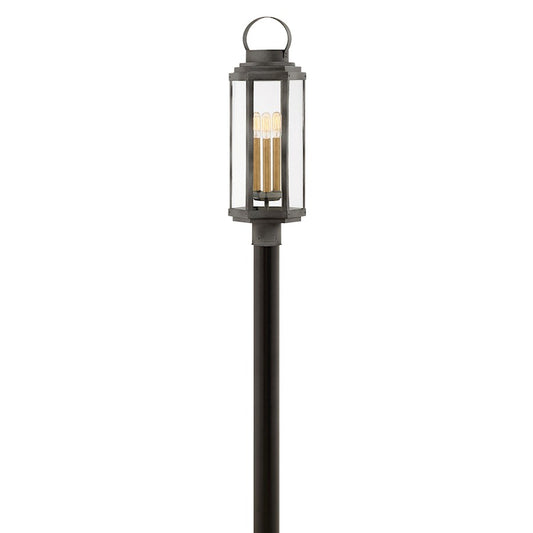 Hinkley Lighting 3 Light Danbury Outdoor Post Mount, Aged Zinc