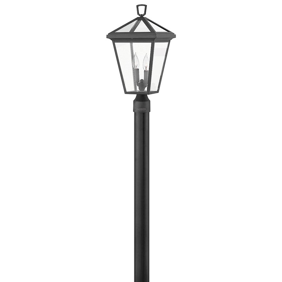 Hinkley Lighting Alford Place 2 Light Post Mount, Museum Black/Clear - 2561MB-LV