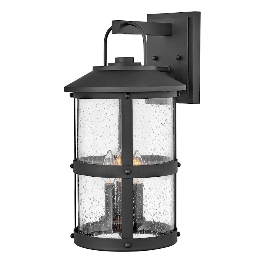 Hinkley Lighting Lakehouse Outdoor 3 Light Wall Mount, Black/Clear - 2685BK-LL