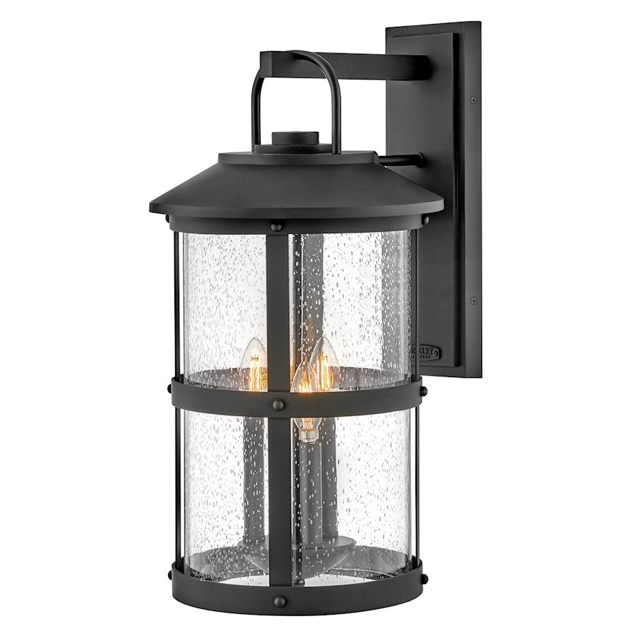 Hinkley Lighting Lakehouse 3 Light Outdoor XL Wall Mount, Black/Seed - 2688BK