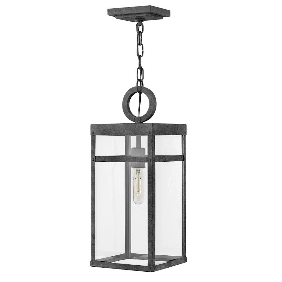 Hinkley Lighting Porter Outdoor 1 Light Hanging Lantern, Zinc/Clear - 2802DZ-LL