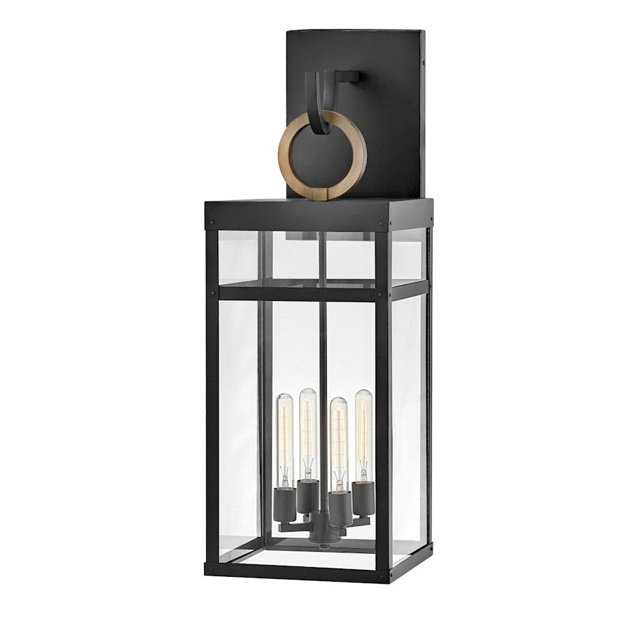 Hinkley Lighting Porter 4 Light Outdoor LG Sconce, Black - 2809BK-LL