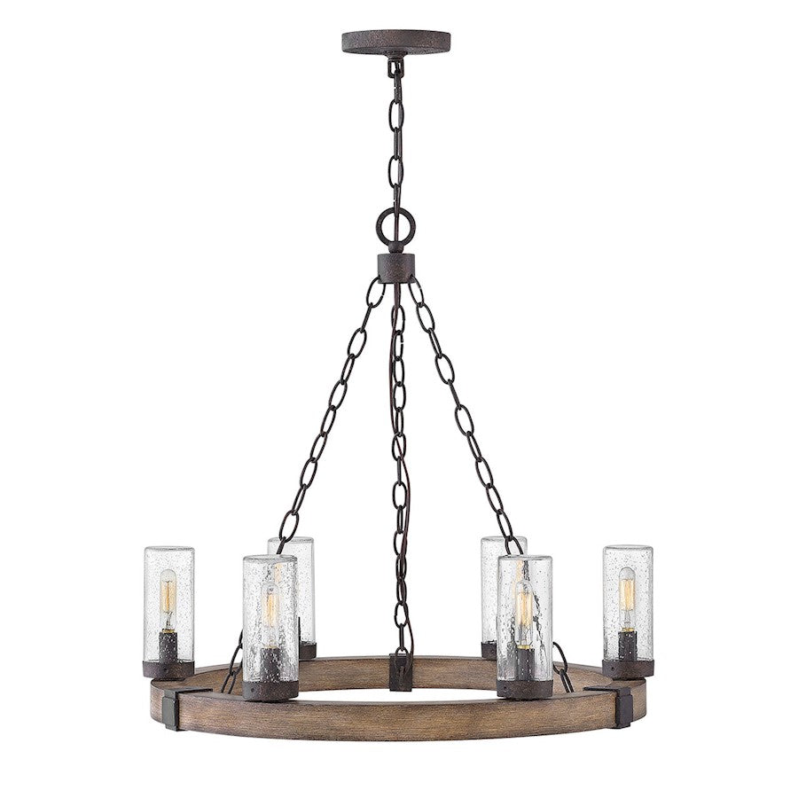 Hinkley Lighting Sawyer 6 Light Outdoor Hanging, Sequoia/Seedy - 29206SQ-LV