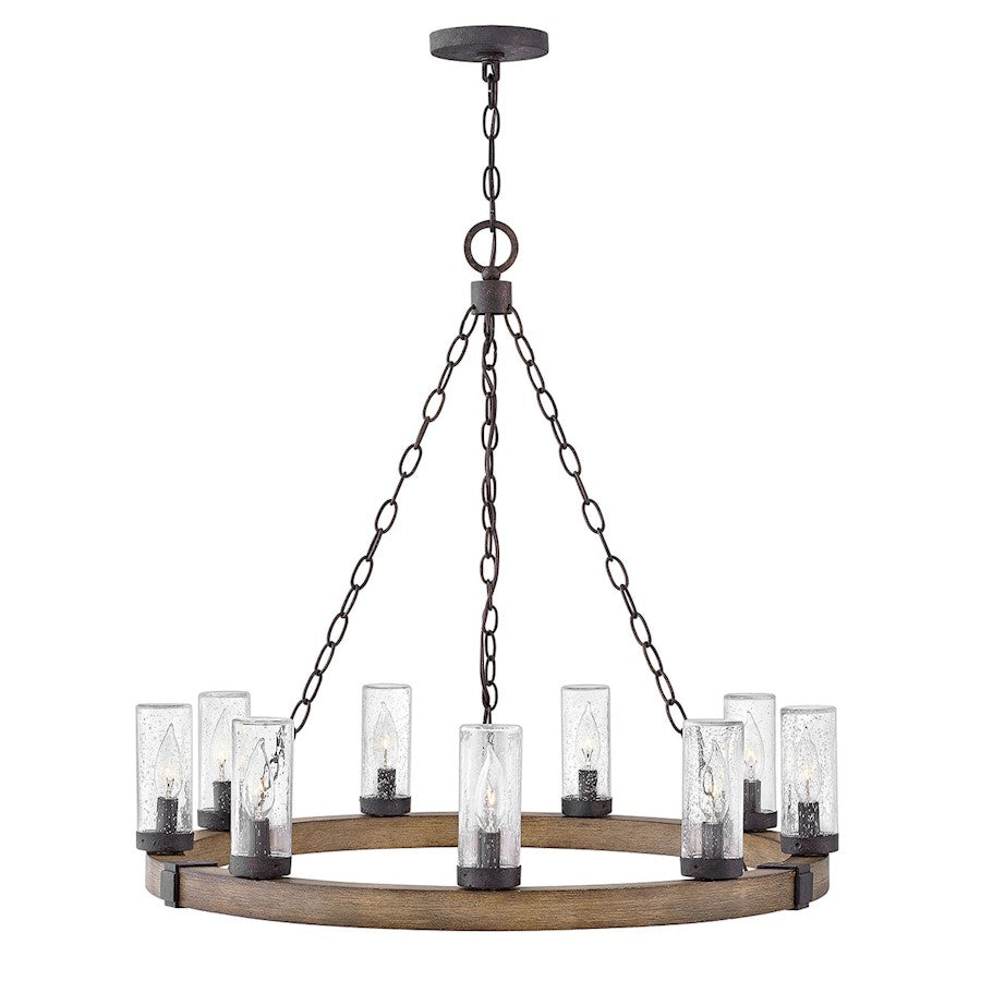 Hinkley Lighting Sawyer 9 Light Outdoor Hanging, Sequoia/Seedy - 29208SQ-LV