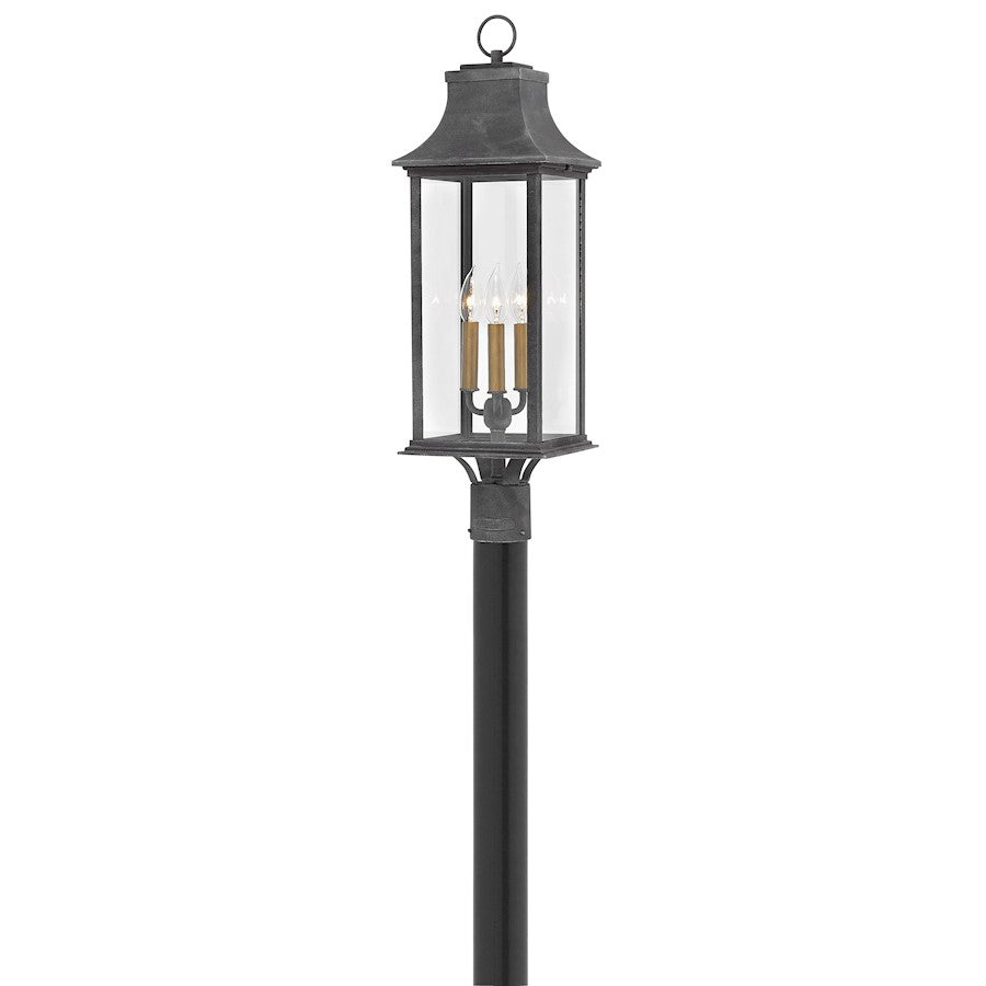 Hinkley Lighting Outdoor Adair Post Light, Aged Zinc