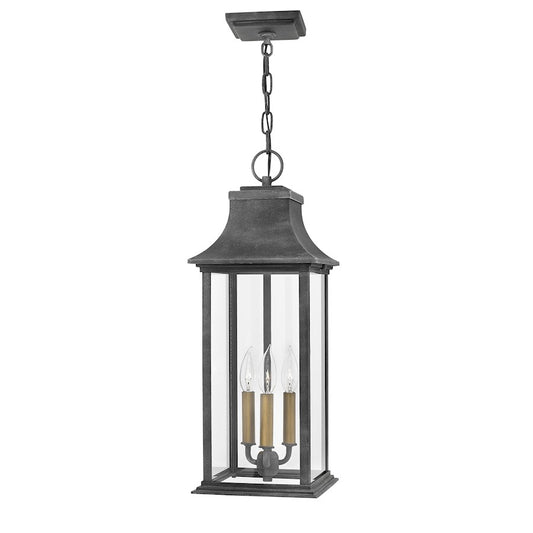 Hinkley Lighting Outdoor Adair Hanging Lantern, Aged Zinc