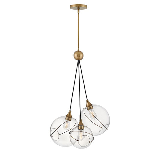 Hinkley Lighting Skye 3 Light Pendant, Heritage Brass - 30304HBR