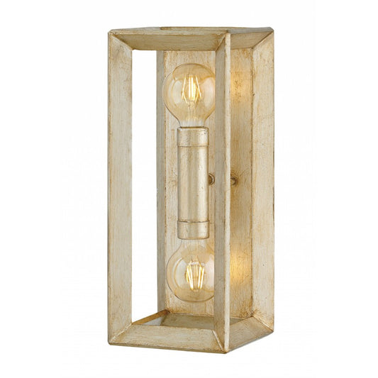 Hinkley Lighting 2 Light Tinsley Sconce, Silver Leaf