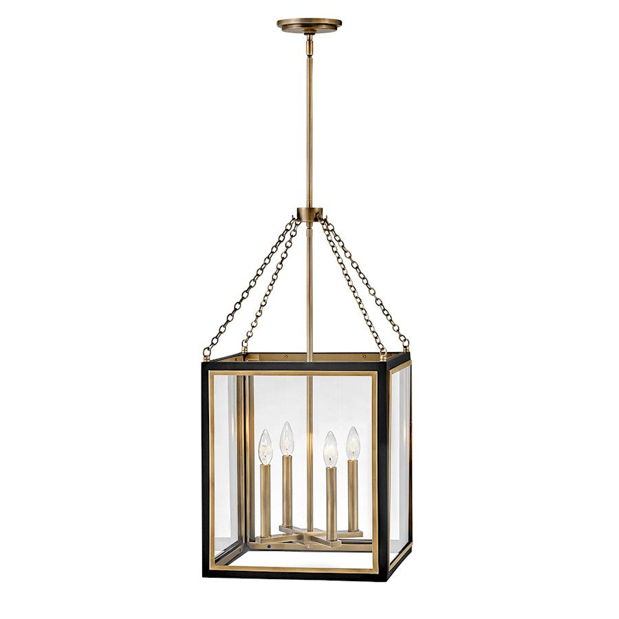 Hinkley Lighting Shaw 4 Light Indoor Large Pendant, Black/Clear - 32984BK