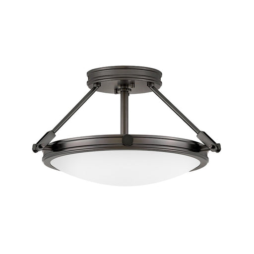 Hinkley Lighting Collier 3 Light Small Semi-Flush Mount, Black /Etched - 3381BX