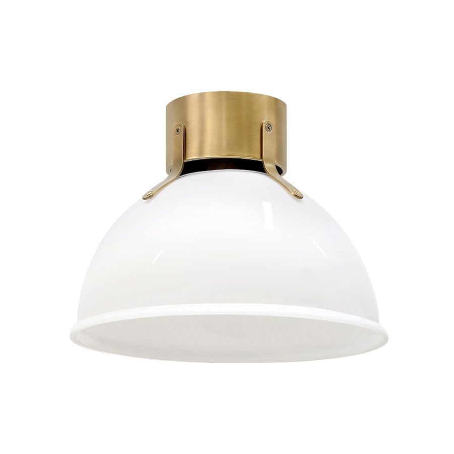 Hinkley Lighting Argo 1 Light SM Flush Mount, Brass/Cased Opal - 3481HB-CO