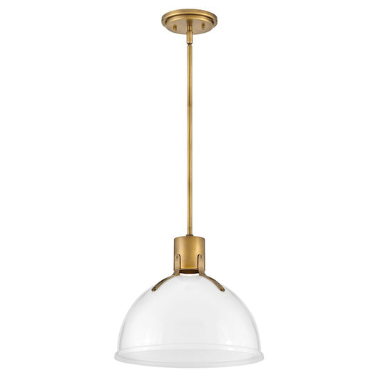 Hinkley Lighting Argo 1 Light SM Pendant, Heritage Brass/Cased Opal - 3487HB-CO