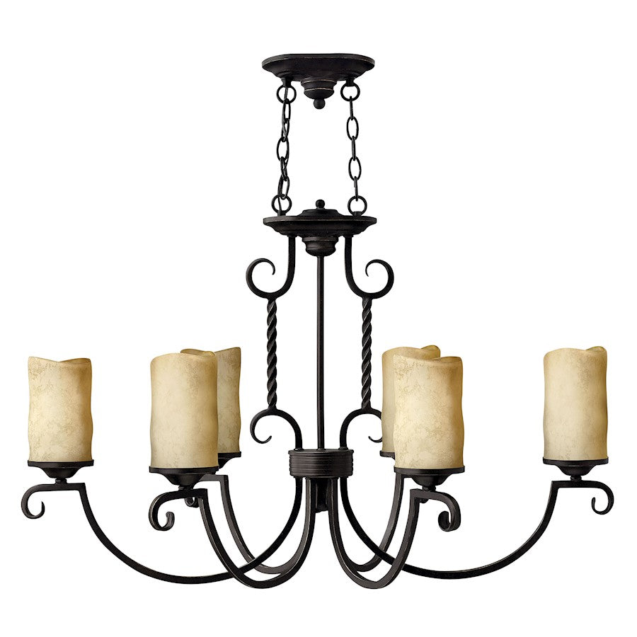 6 Light Chandelier 1 Tier, Olde Black