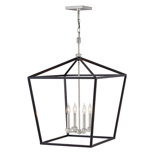 4 Light Stinson Chandelier, Black