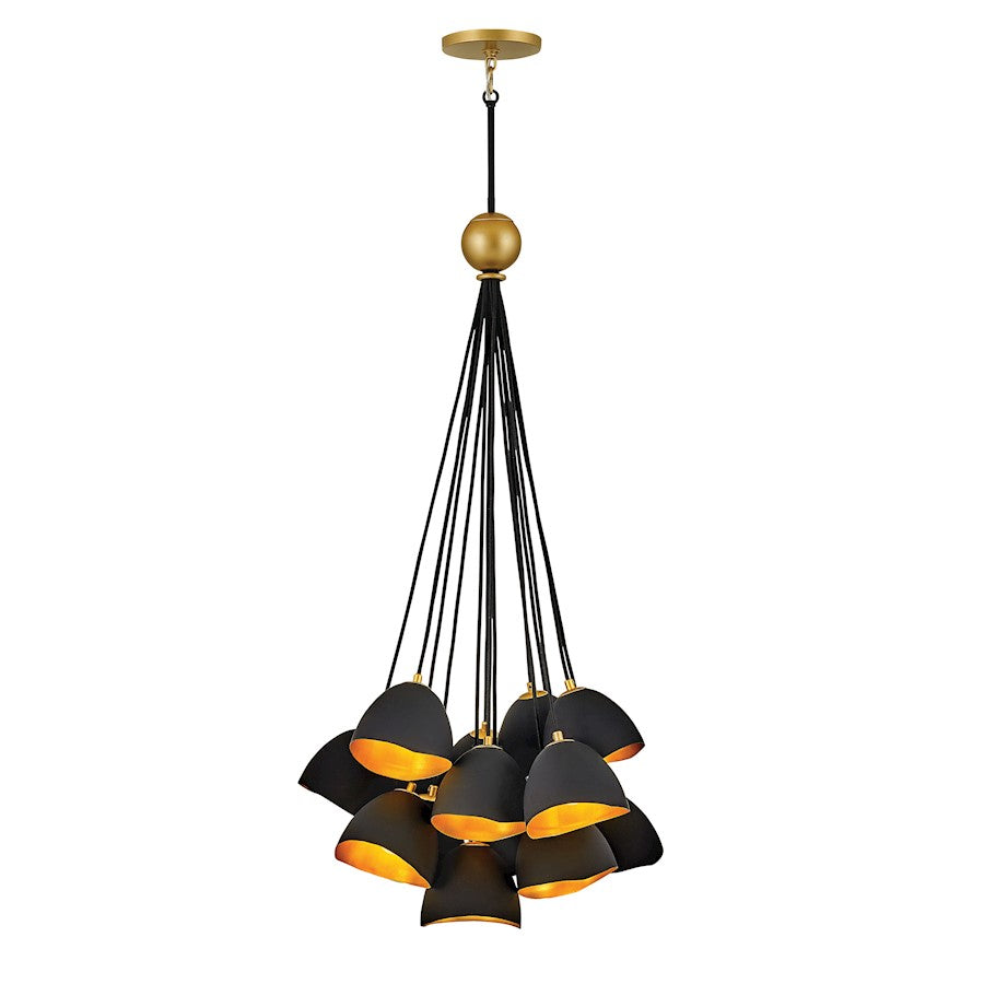 15 Light Pendant, Shell Black