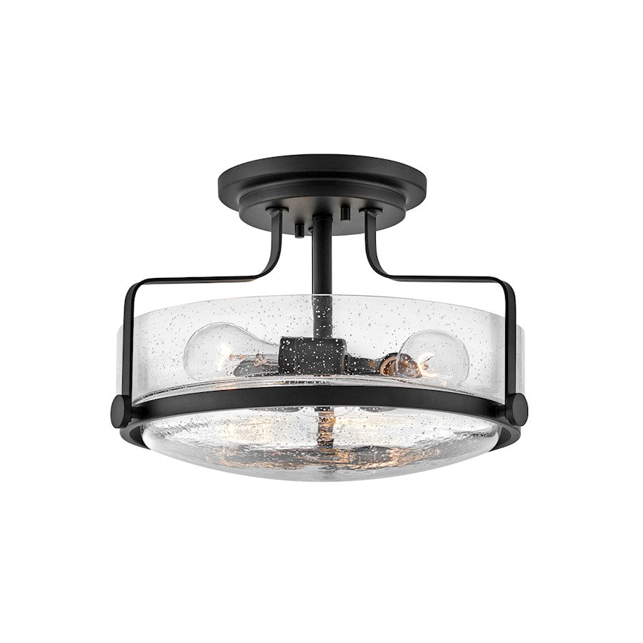 Hinkley Lighting Harper 3 Light Medium Semi-Flush Mount, Black CS - 3641BK-CS