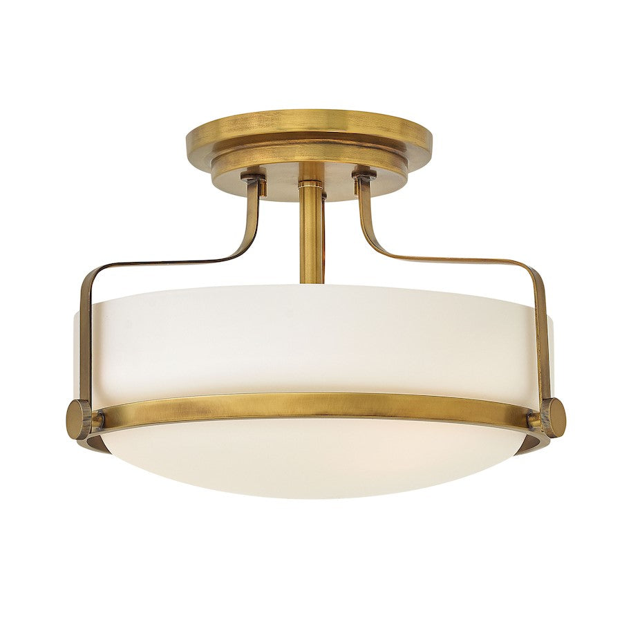 Hinkley 3 Light 10' Harper Semi Flush Mount, Heritage Brass