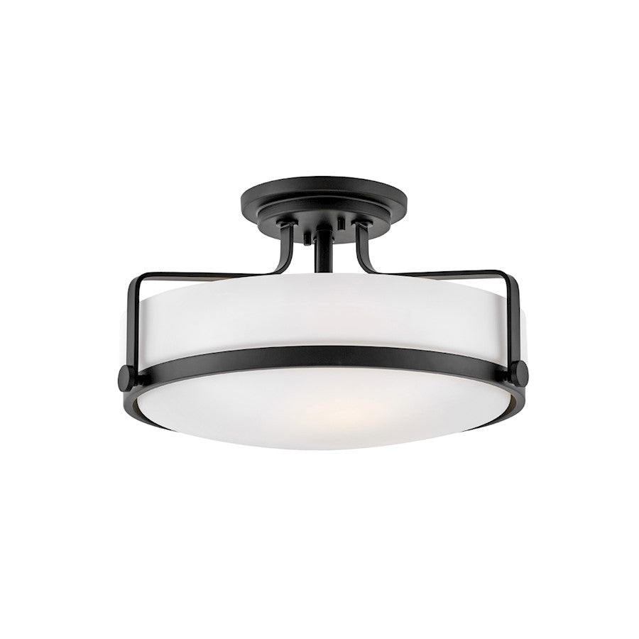 Hinkley Lighting Harper 3 Light Large Semi-Flush Mount, Black - 3643BK