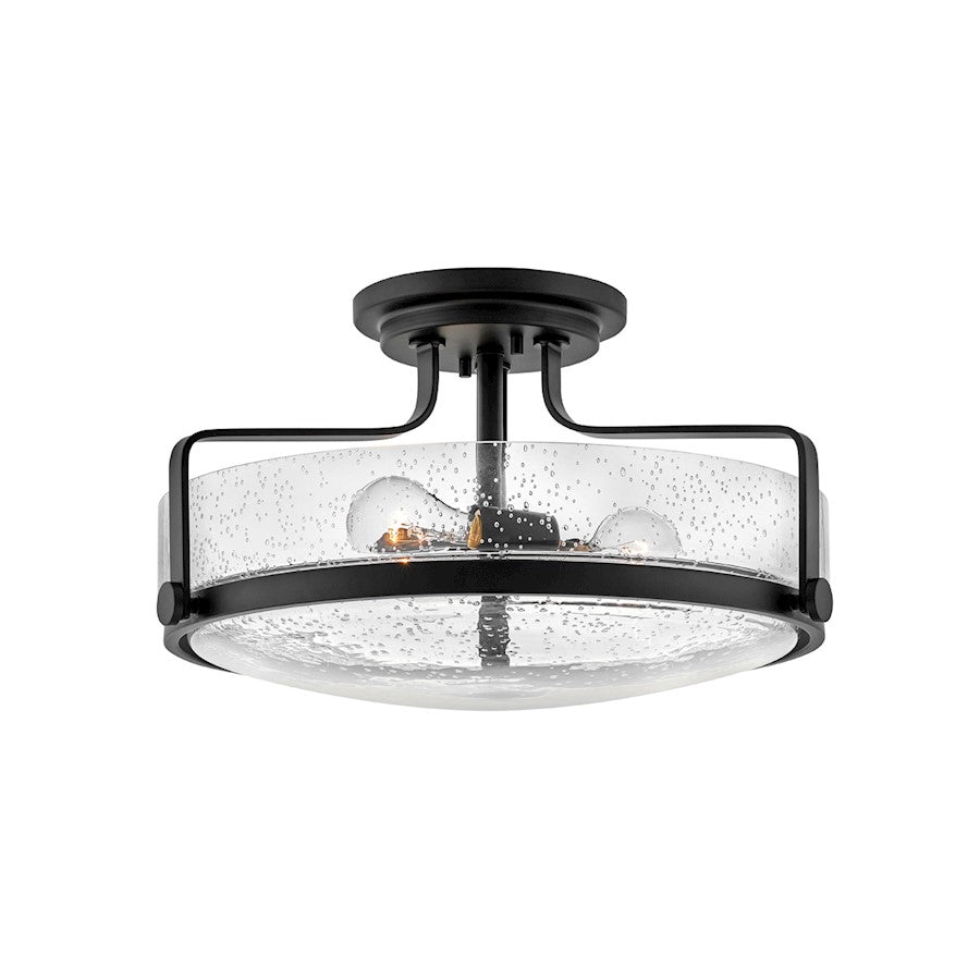 Hinkley Lighting Harper 3 Light Large Semi-Flush Mount, Black CS - 3643BK-CS