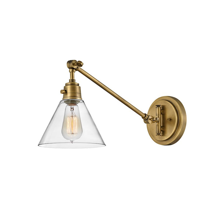 Hinkley Lighting Arti 1 Light Wall Sconce, Heritage Brass/Clear - 3690HB-CL